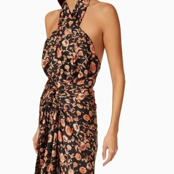 Significant Other Women's Effie Halter Dress Dark Painted Floral - Picture 6 of 14